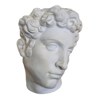 Mid Century Studio Plaster Cast Head of David Wall Sculpture Bust For Sale