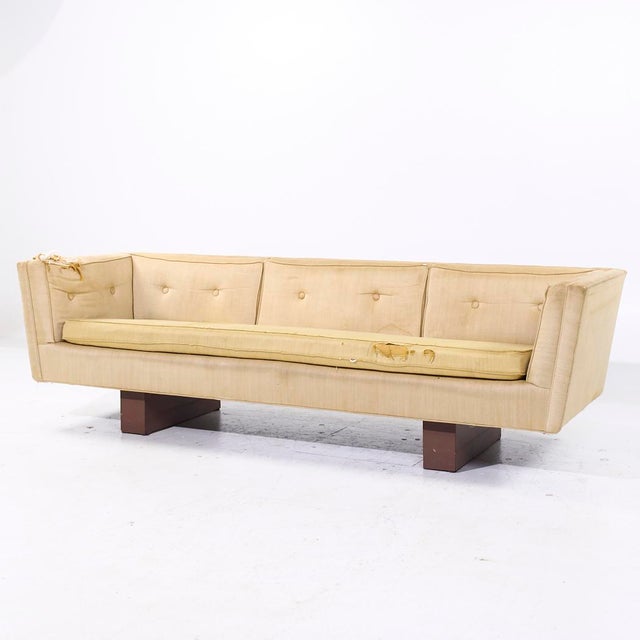 Mid-Century Modern Edward Wormley for Dunbar Mid Century Double Arm Sofa For Sale - Image 3 of 9