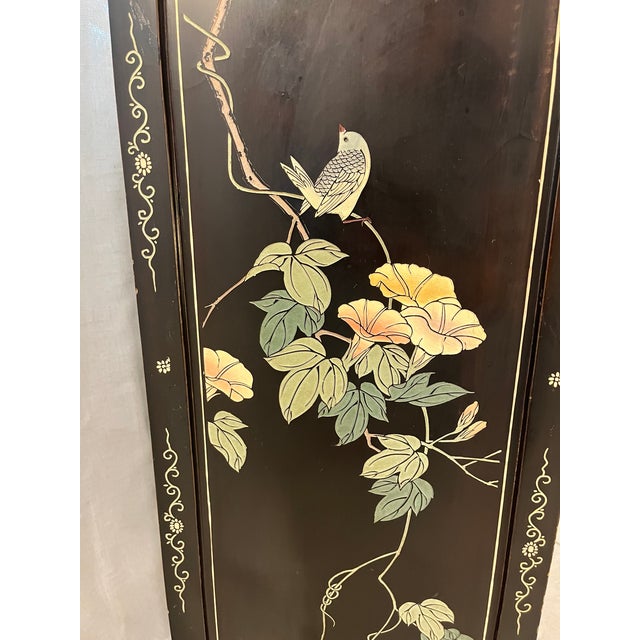 Mid-Century Chinese Black Lacquer Cabinet With Mother of Pearl Inlays For Sale - Image 17 of 17