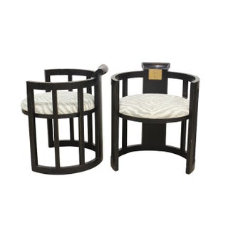 Asian Style Barrel Chairs - A Pair For Sale