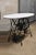Antique Cast Iron Singer Treadle Sewing Machine Base Oval Marble Top Console Table. Item features a thick oval white...