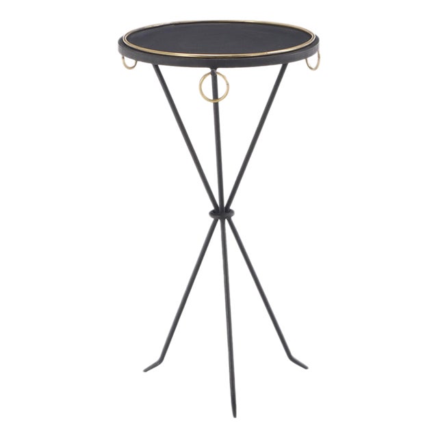 A Gueridon Style Iron & Bronze Drinks Table in the Manner of Jean-Michel Frank. Contemporary. For Sale