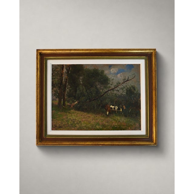 Brown Adolf Lins, Landscape, 1890s-1910s, Oil on Panel, Framed For Sale - Image 8 of 8