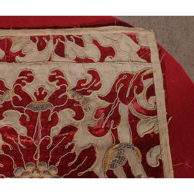 Renaissance Embroidered Velvet and Silk Fabric, Italy For Sale - Image 3 of 11