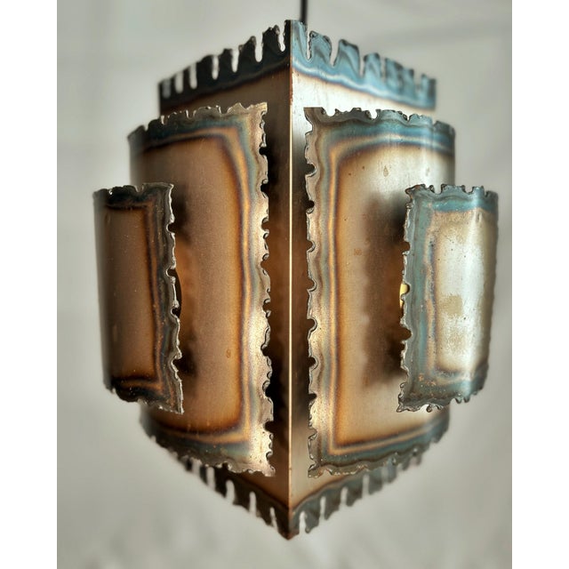 1960s Pendant Lamp in Flame-Cut Steel attributed to Svend Aage Holm Sørensen, Denmark, 1960s For Sale - Image 5 of 5