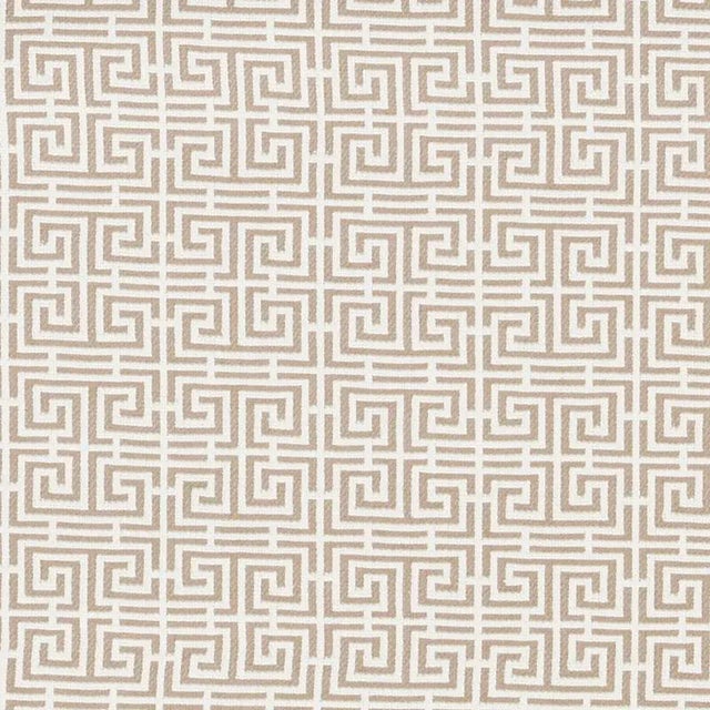 A classic Chinese fretwork pattern that's high style but also extremely durable. Available as a fabric and a wallcovering....