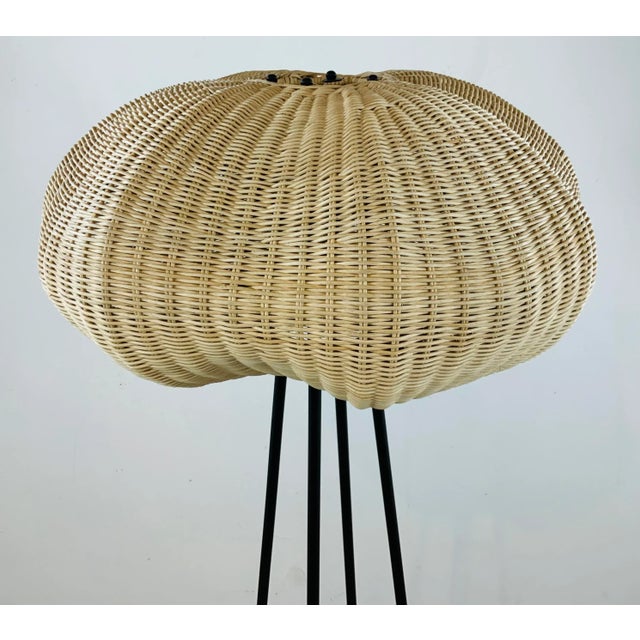 Contemporary Currey & Co. Organic Modern Wicker Floor Lamp For Sale - Image 3 of 4