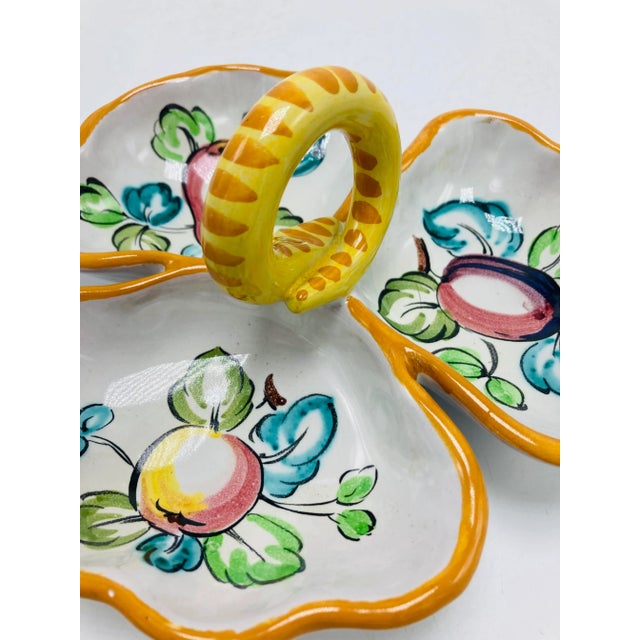 Italian Italian Three Part Serving Dish With Handle For Sale - Image 3 of 5
