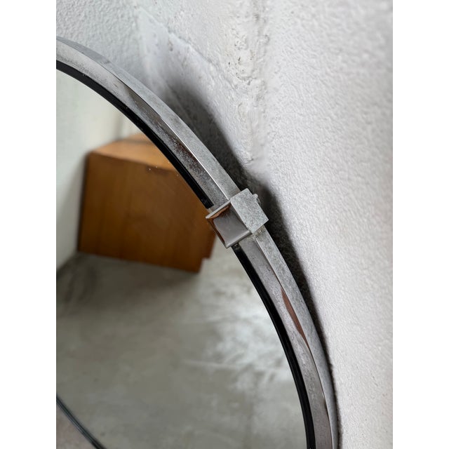 Vintage Round Metal Mirror, 1970s For Sale - Image 17 of 18