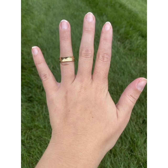 Metal 1997 Tiffany & Co Band Thick Ring, 18k Yellow Gold, Ring Size 6 For Sale - Image 7 of 7