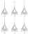 Chandelier Glass Holiday Ornaments, Set of 6, Silver For Sale