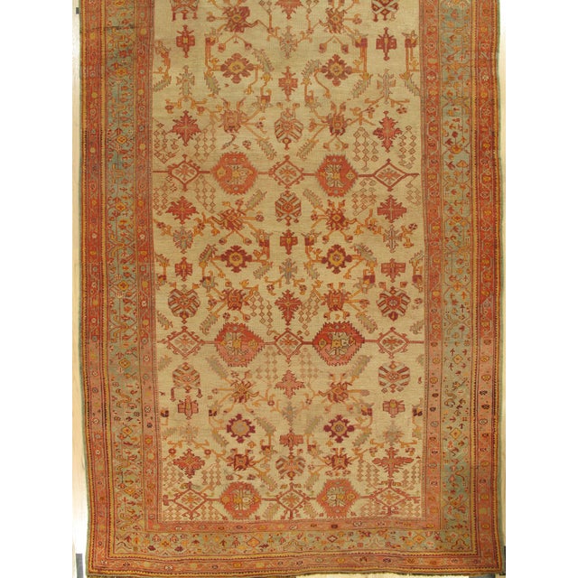 Late 19th Century Turkish Oushak Rug Soft Ivory Field, Terracotta & Gold Tones For Sale In New York - Image 6 of 18