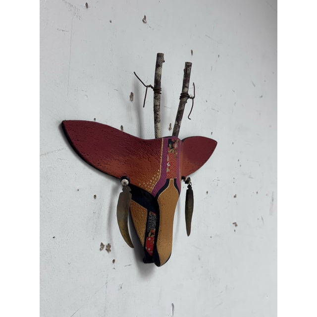 Hilary Handcrafted Clay Animal Wall Mask For Sale - Image 9 of 12