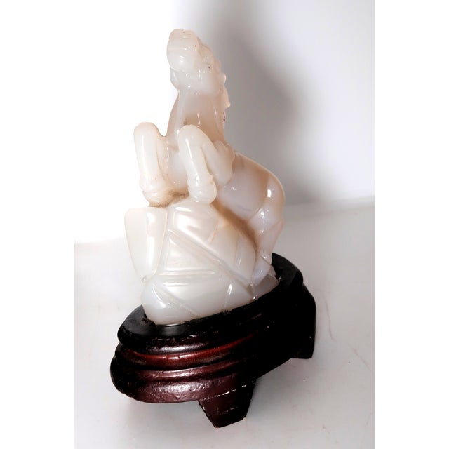 Early 20th Century Well-Carved Agate Sculpture of a Rearing Horse, Beautiful Natural Stone, Attached to Fitted Wooden Base For Sale - Image 4 of 10