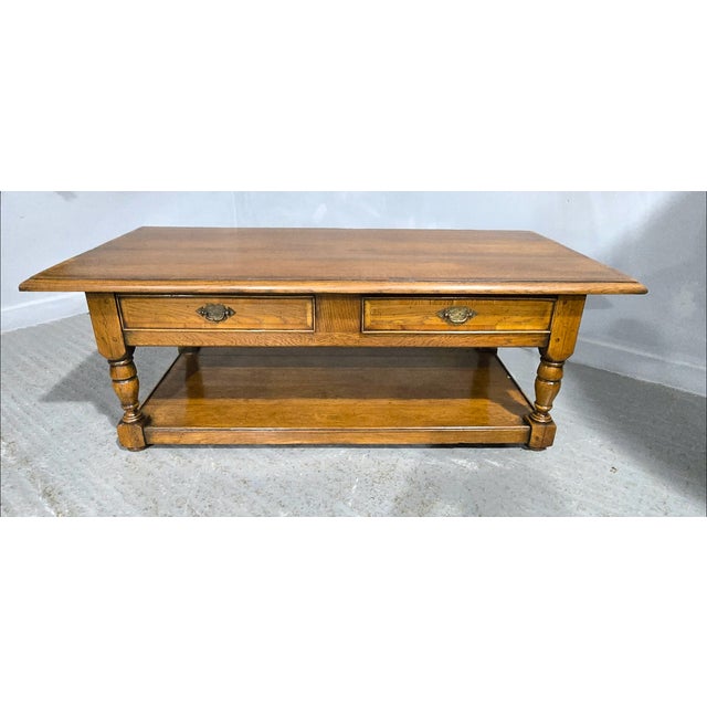 Vintage Oak Plank Coffee Table, 1920 For Sale - Image 11 of 11