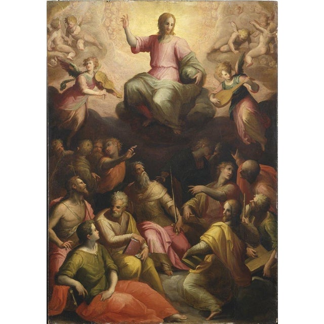 Giovanni Balducci Detto Il Cosci, Madonna in Glory Among the Angels, 1600, Oil on Board For Sale - Image 13 of 14