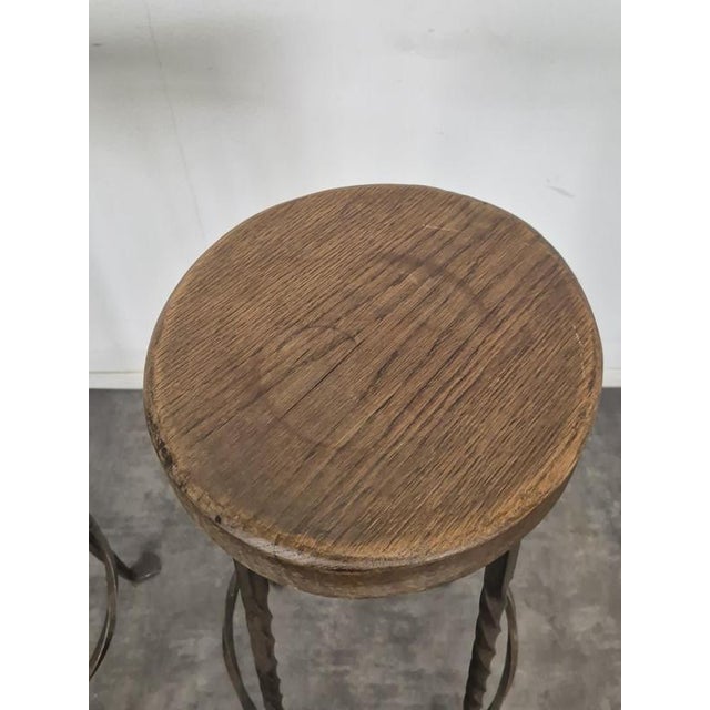 Wrought Iron Stools, Set of 2 For Sale - Image 6 of 7