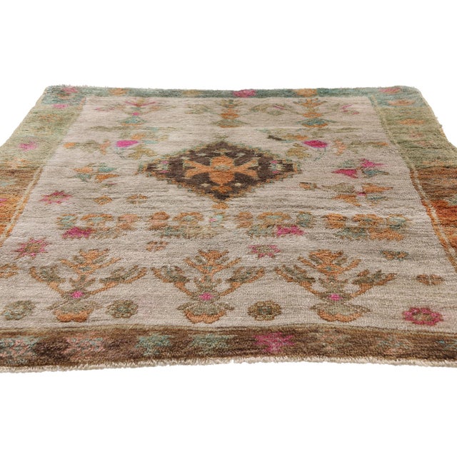 Tribal Vintage Turkish Tulu Rug, 04'03 X 05'03 For Sale - Image 3 of 10