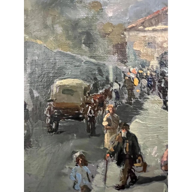 Valter, Busy Market Place, Oil on Canvas & Cardboard, 1890s-1910s, Framed For Sale - Image 6 of 11