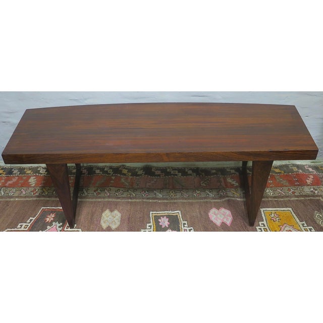 Danish Curved Coffee Table on Sled Legs by Leif Hansen, 1960s For Sale - Image 9 of 9