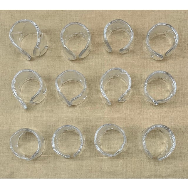 Mid-Century Swedish Ice Glass Napkin Rings attributed to Uno Westerberg for Pukeberg, 1970s, Set of 12 For Sale - Image 17 of 18