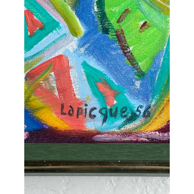 Wonderfully executed Charles Lapicque original oil on canvas abstract painting. Signed Lapicque 56. Titled Parmi Les...
