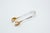 Silver Salad Tongs with Gold Claws For Sale - Image 4 of 4