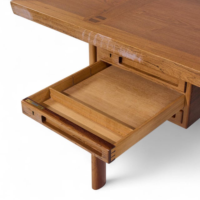 Brown Peter Hvidt and Orla Molgaard-Nielsen for Ludvig Pontoppidan Mid Century Danish Rosewood Executive Desk For Sale - Image 8 of 10