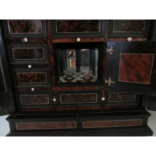 Black Antique Cabinet in Ebony and Tortober, 1600s For Sale - Image 8 of 10