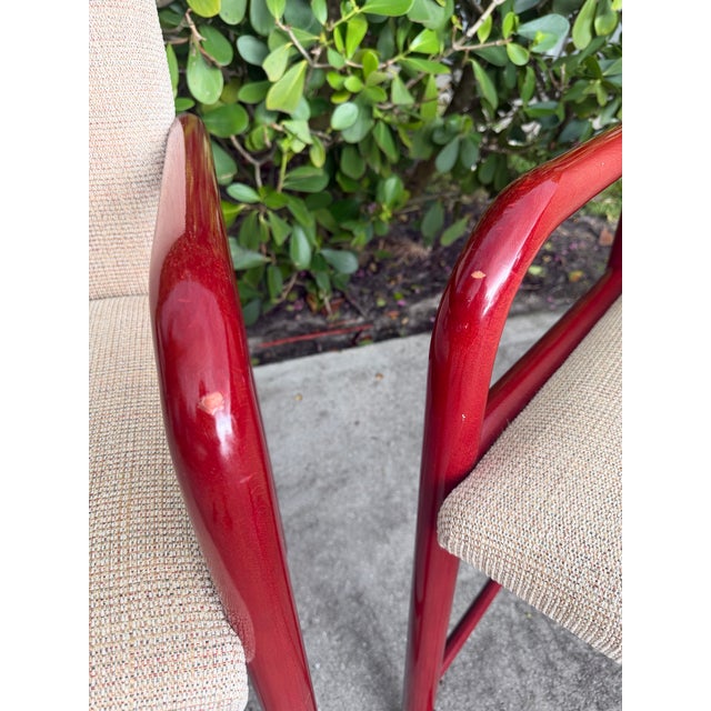 Vintage Loewenstein Curved Arm Counter Stools - Set of 4 For Sale - Image 12 of 16