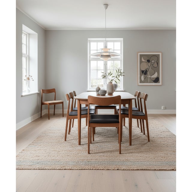 Teak Chairs with Black Leather Seats by Henning Kjærnulf for Korup Stolefabrik, 1960s, Set of 4 For Sale - Image 9 of 14