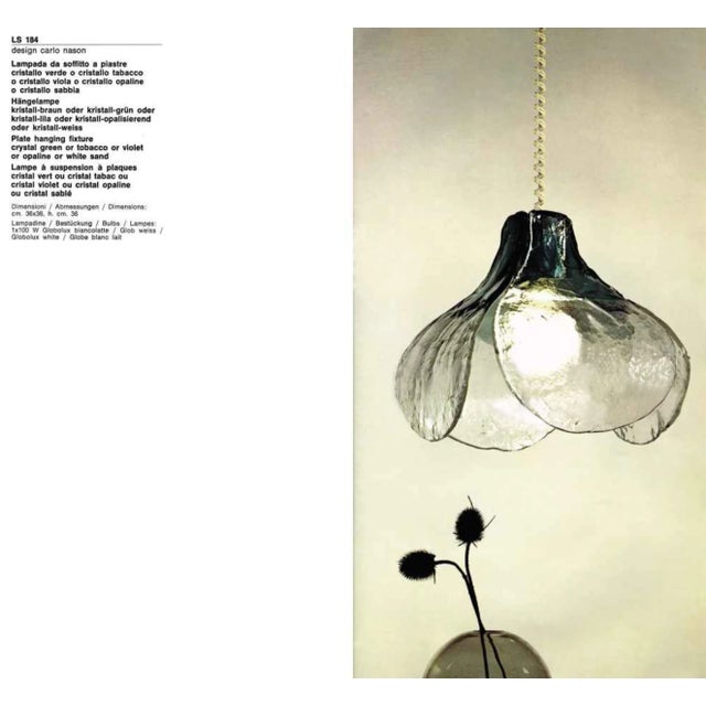 Tulip Pendant Lamp in Amber & Clear Murano Glass by Carlo Nason for AV Mazzega, Italy, 1960s For Sale - Image 6 of 7