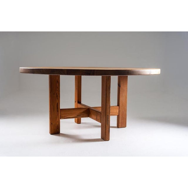 Large Swedish Dining Table in Pine by Roland Wilhelmsson, 1970s For Sale - Image 3 of 11