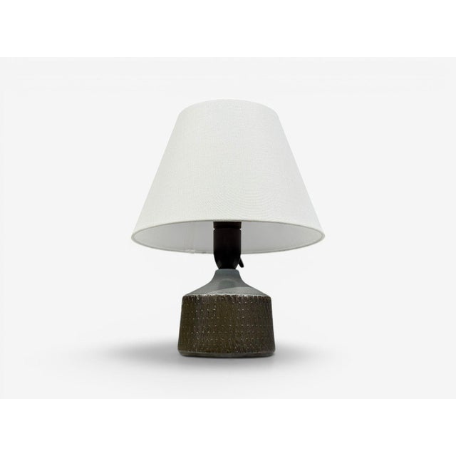 Mid-Century Modern 1960s Swedish Modern, Small Table Lamp, Blue Ceramic, Sweden For Sale - Image 3 of 11