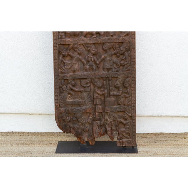 Figurative Exceptional Beautifully Carved Tall Yoruba Door For Sale - Image 3 of 8