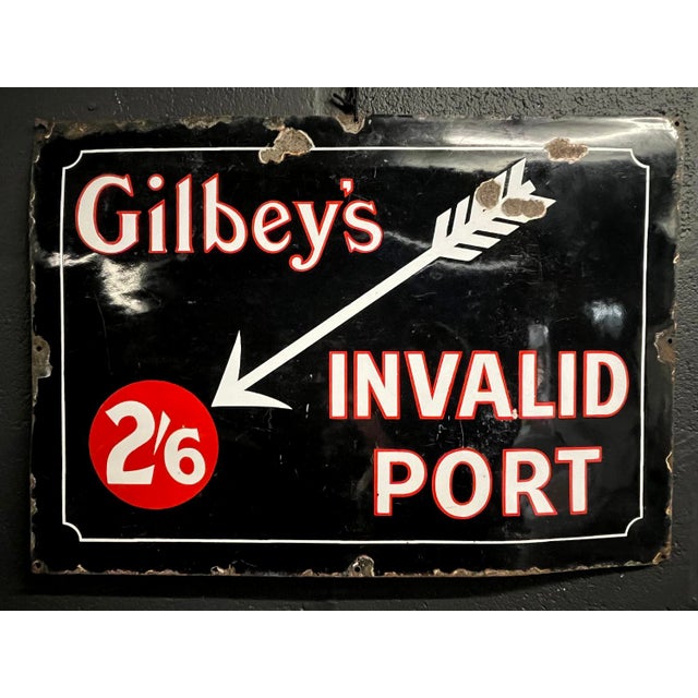 For sale we have a very striking, original 1930s/40s advertising sign in red and white enamel on black-ground for...