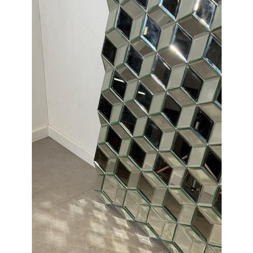 Large Geometric Faceted Mirror For Sale - Image 3 of 7