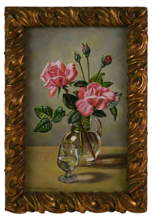 Ugo Celada, Still Life, Oil on Board, 1930s, Framed