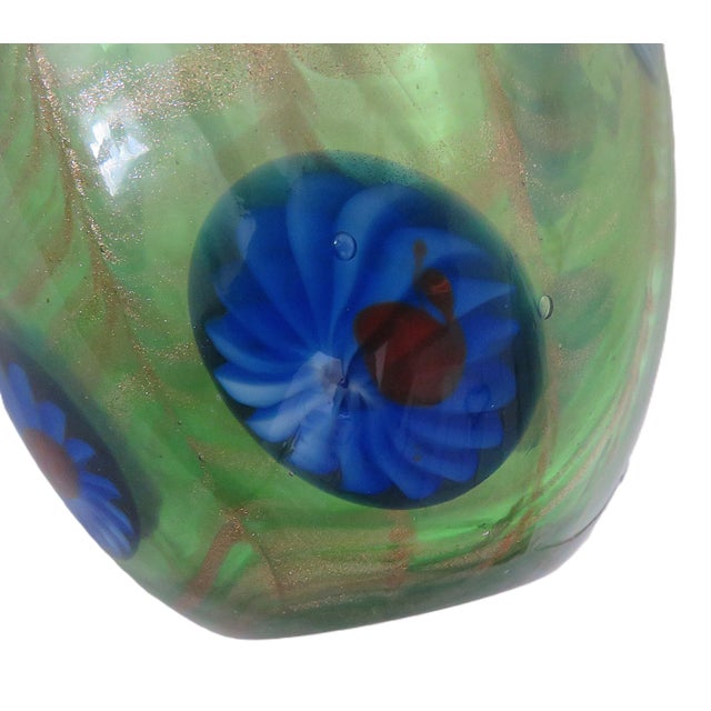11 1/2" Millefiore Italian Murano Glass Vase With Gold Flecks For Sale - Image 10 of 10