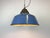 Industrial Blue Enamel and Cast Iron Pendant Light, 1960s For Sale - Image 14 of 16