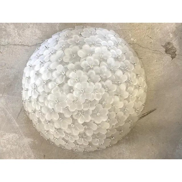 Glass Sanded-Flowers Murano Glass Flush Mount by Simoeng For Sale - Image 7 of 8