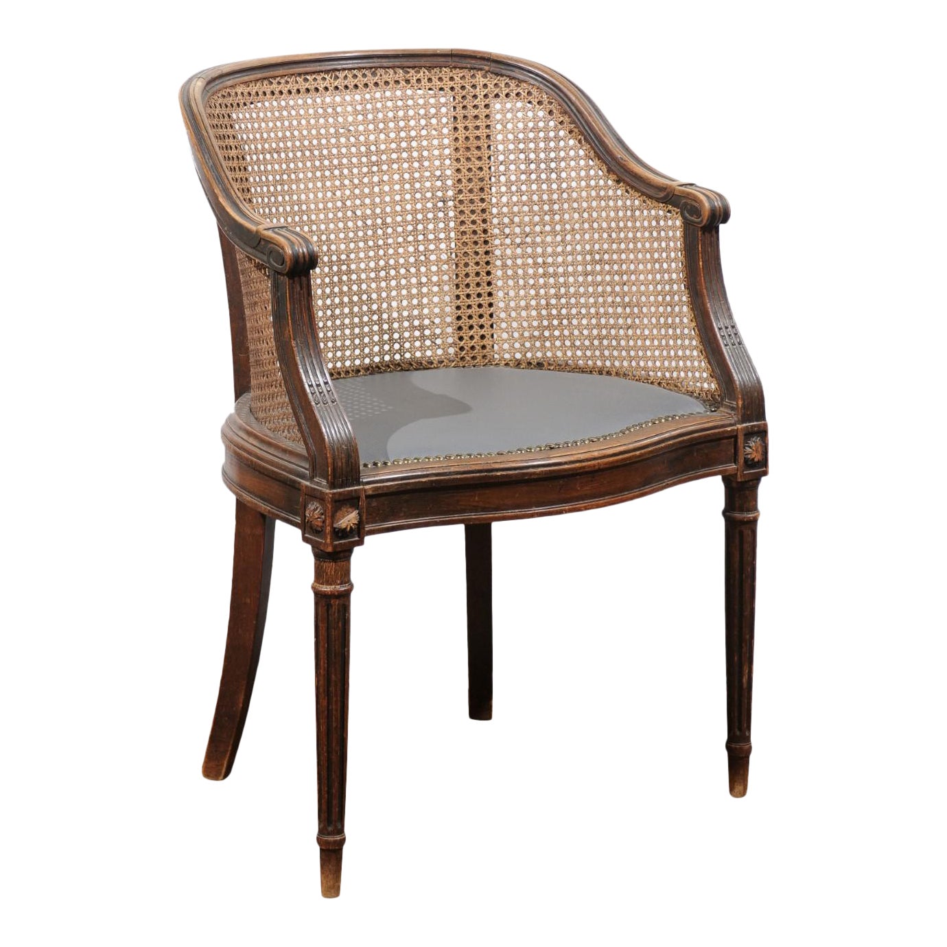 19th Century French Cane Desk Chair Chairish