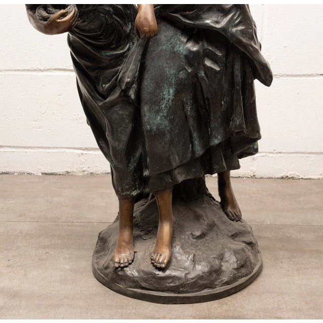 Large Antique French Bronze Sculpture “Return From the Harvest” Attributed to Mathurin Moreau For Sale - Image 11 of 12