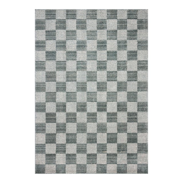 Chris Loves Julia x Loloi Calvin Blue / Ivory 5'-3" x 7'-6" Area Rug For Sale