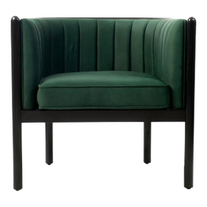 Modern Style Ash Solid Wood Alton Armchair in Black and Emerald Color
