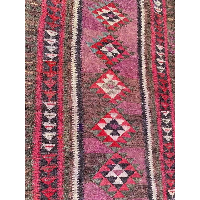 Rustic Vintage Turkish Kilim Flat Runner For Sale - Image 3 of 17
