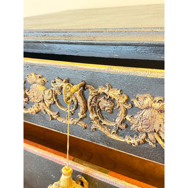 Black Newly Painted Rustic European Inspired Chest of Drawers For Sale - Image 8 of 12
