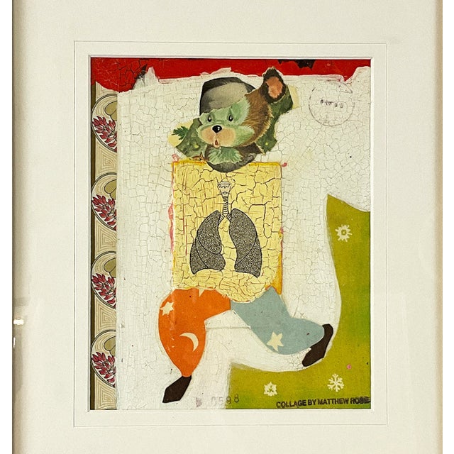Sleepy Breath by Matthew Rose Framed Collage, 12.25" x 14" Known widely for his collage works and wall-to-wall, ceiling-...