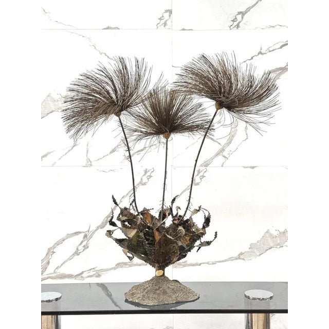 "Desert Rose" Sculpture by John Steck Vintage brutalist metal sculpture, 1970s Suggestive floral-inspired metal sculpture...