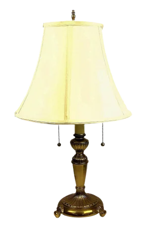 1980s Brass Table Lamp With Shade